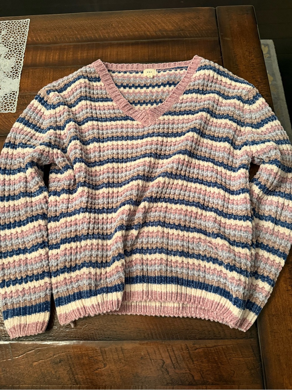 Striped V-Neck Sweater